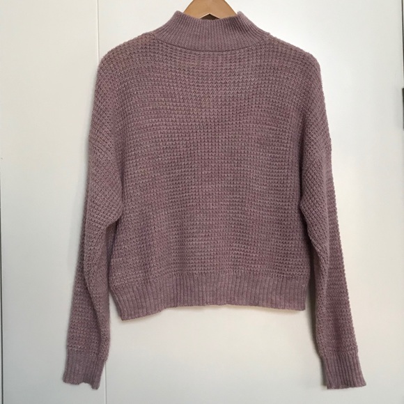 🦅 AMERICAN EAGLE 🧶 Waffle Knit 3/4 Zip Sweater - Picture 4 of 7